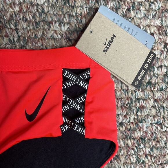 NWT Nike sneakerkini high waist swim bottoms in red orange - Picture 5 of 13
